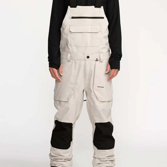 BNWT Volcom Men's Roan Bib Overall Pants, Stone, XL - Picture 1 of 5